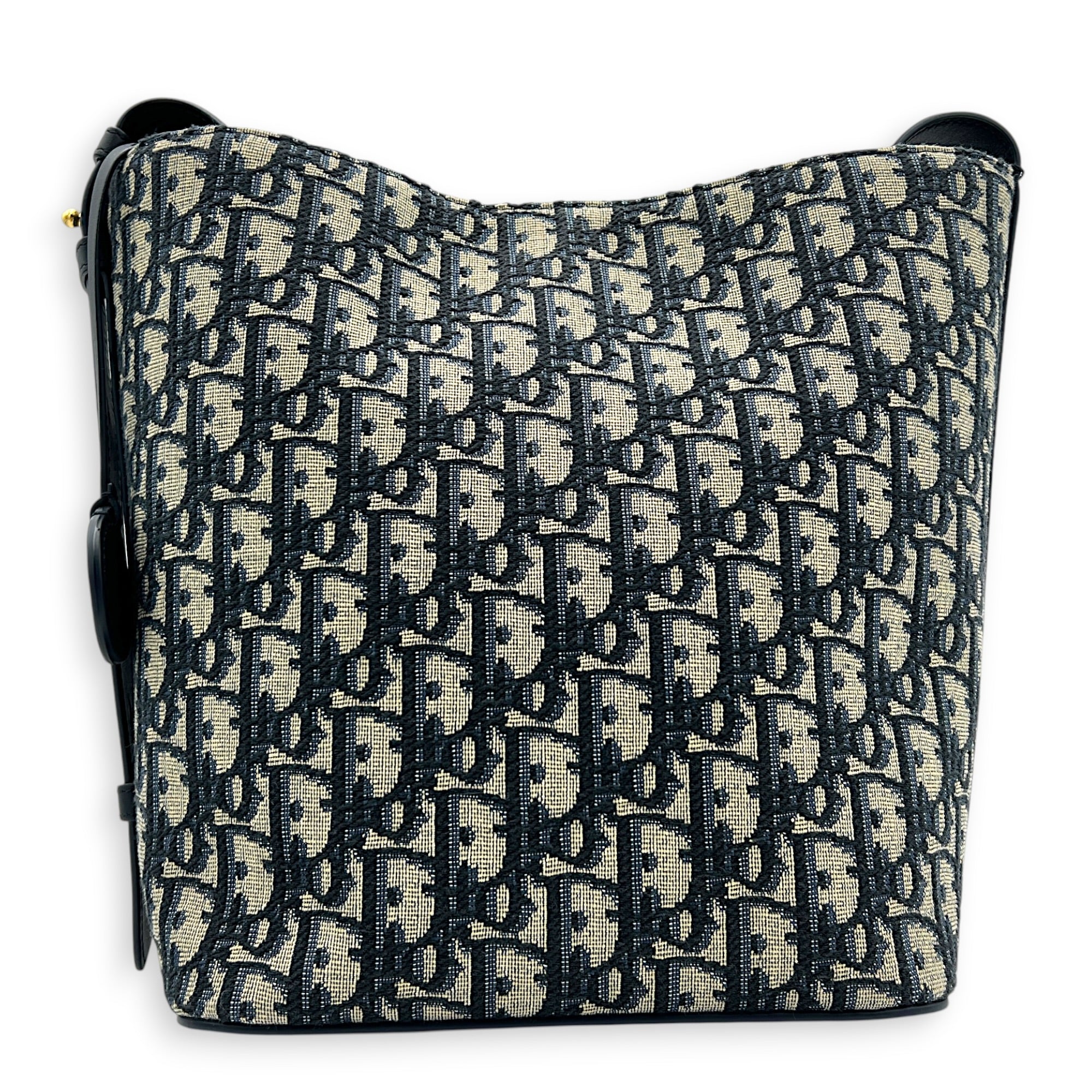 Diorstar Blue Bucket Bag in Jacquard, Gold hardware