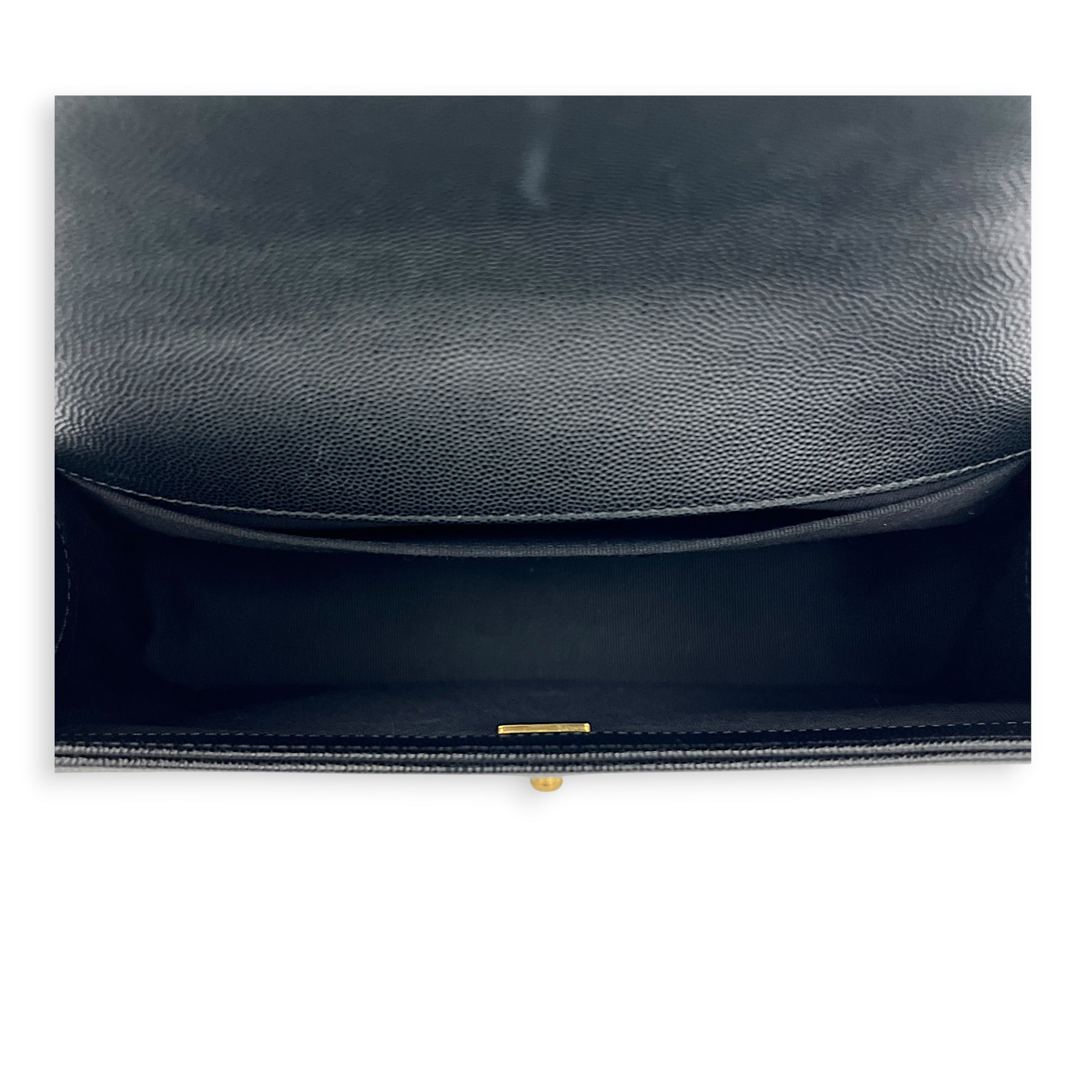 Boy Shoulder Bag Gold in Caviar Leather, Gold hardware