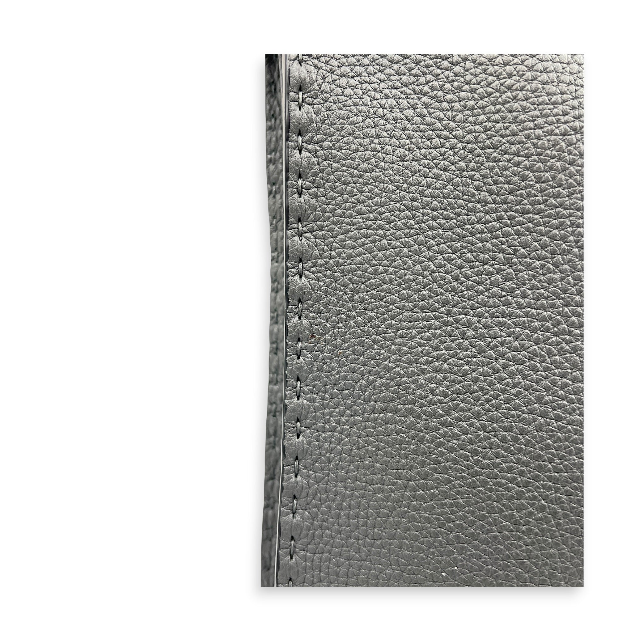 Peekaboo Grey Top Handle Bag in Calfskin, Silver hardware