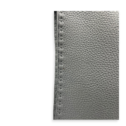 Peekaboo Grey Top Handle Bag in Calfskin, Silver hardware