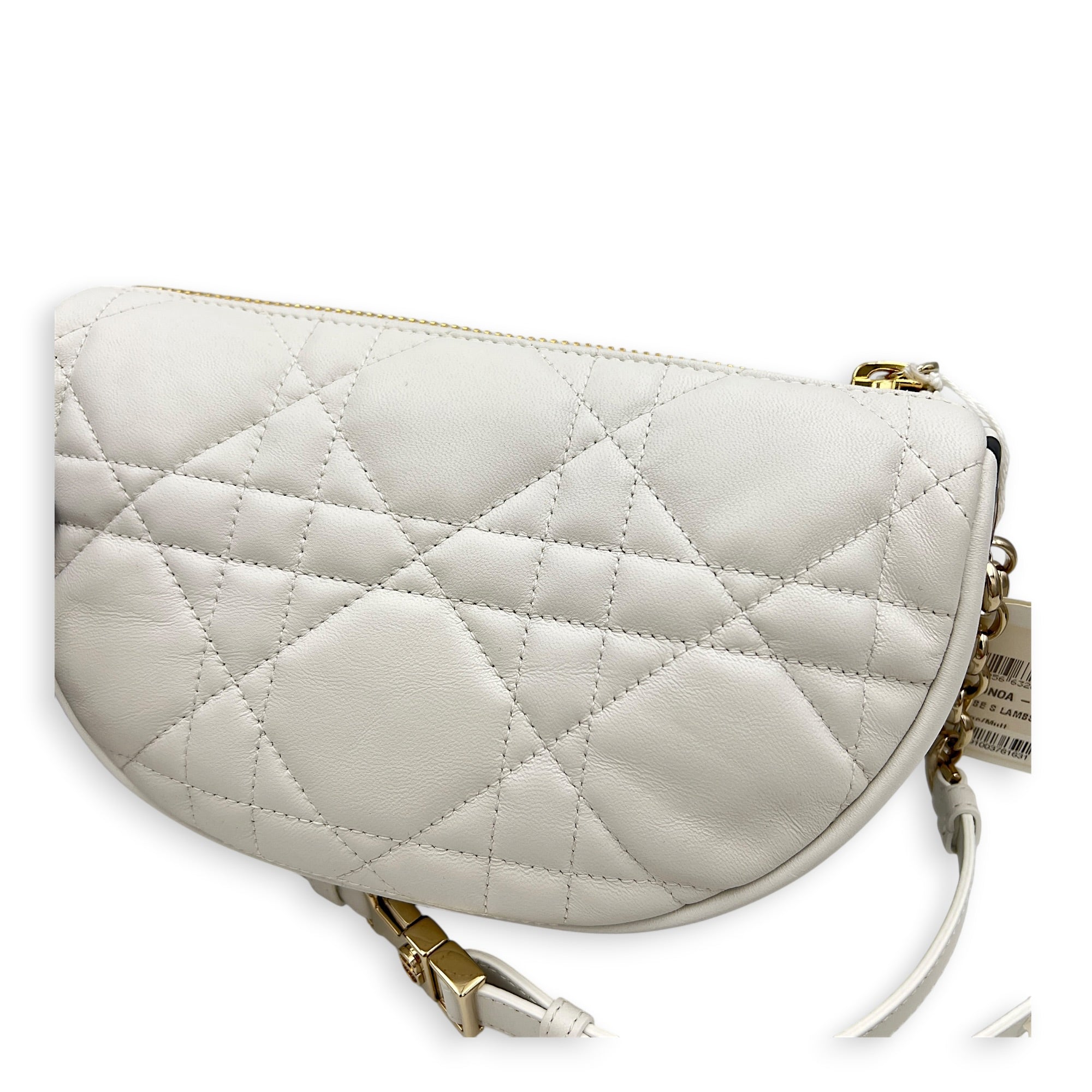 Vibe Small White Shoulder Bag in Calfskin, Gold hardware