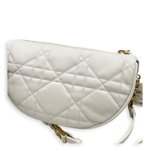 Vibe Small White Shoulder Bag in Calfskin, Gold hardware