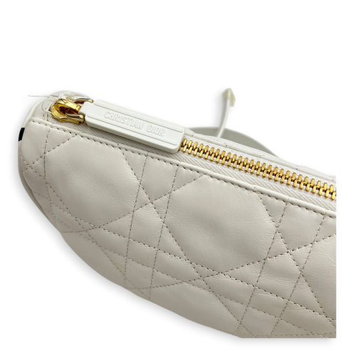 Vibe Small White Shoulder Bag in Calfskin, Gold hardware