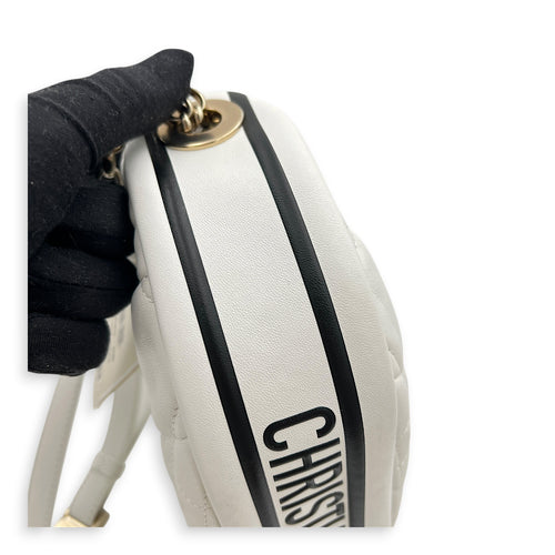 Vibe Small White Shoulder Bag in Calfskin, Gold hardware