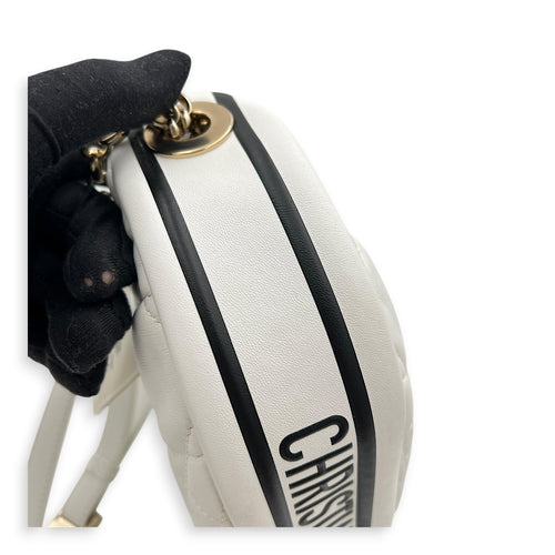 Vibe Small White Shoulder Bag in Calfskin, Gold hardware
