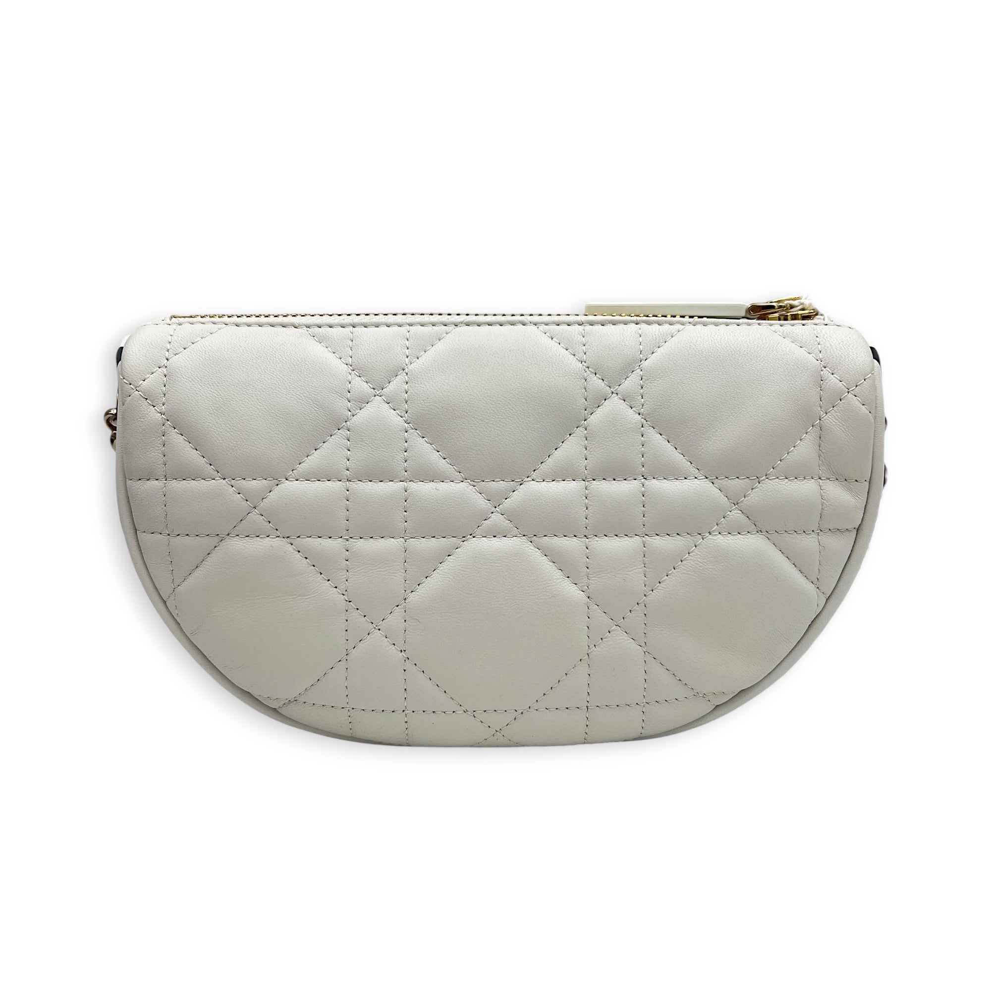 Vibe Small White Shoulder Bag in Calfskin, Gold hardware