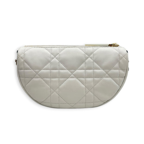 Vibe Small White Shoulder Bag in Calfskin, Gold hardware