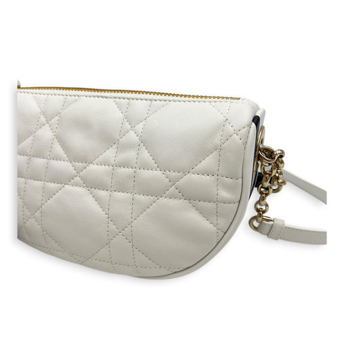 Vibe Small White Shoulder Bag in Calfskin, Gold hardware