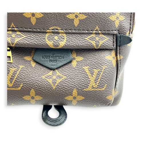 Palm Springs Mini Brown Backpack in Monogram Coated Canvas, Gold hardware