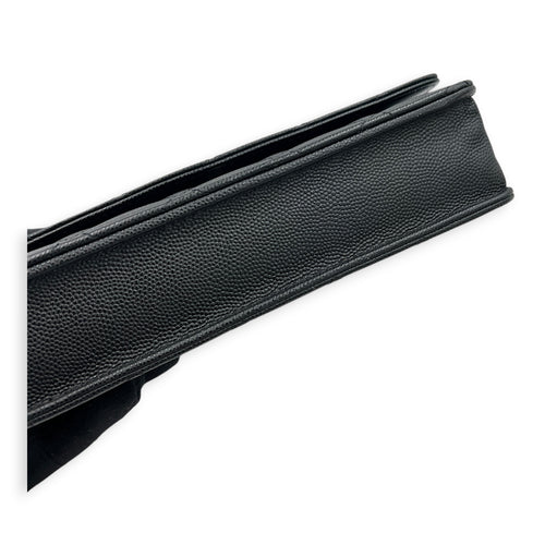 CC Wallet On Chain Black in Caviar Leather, Gold hardware