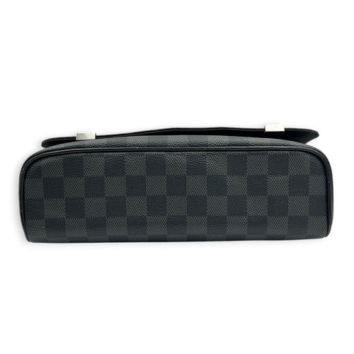 District Messenger Black in Coated Canvas, Silver hardware