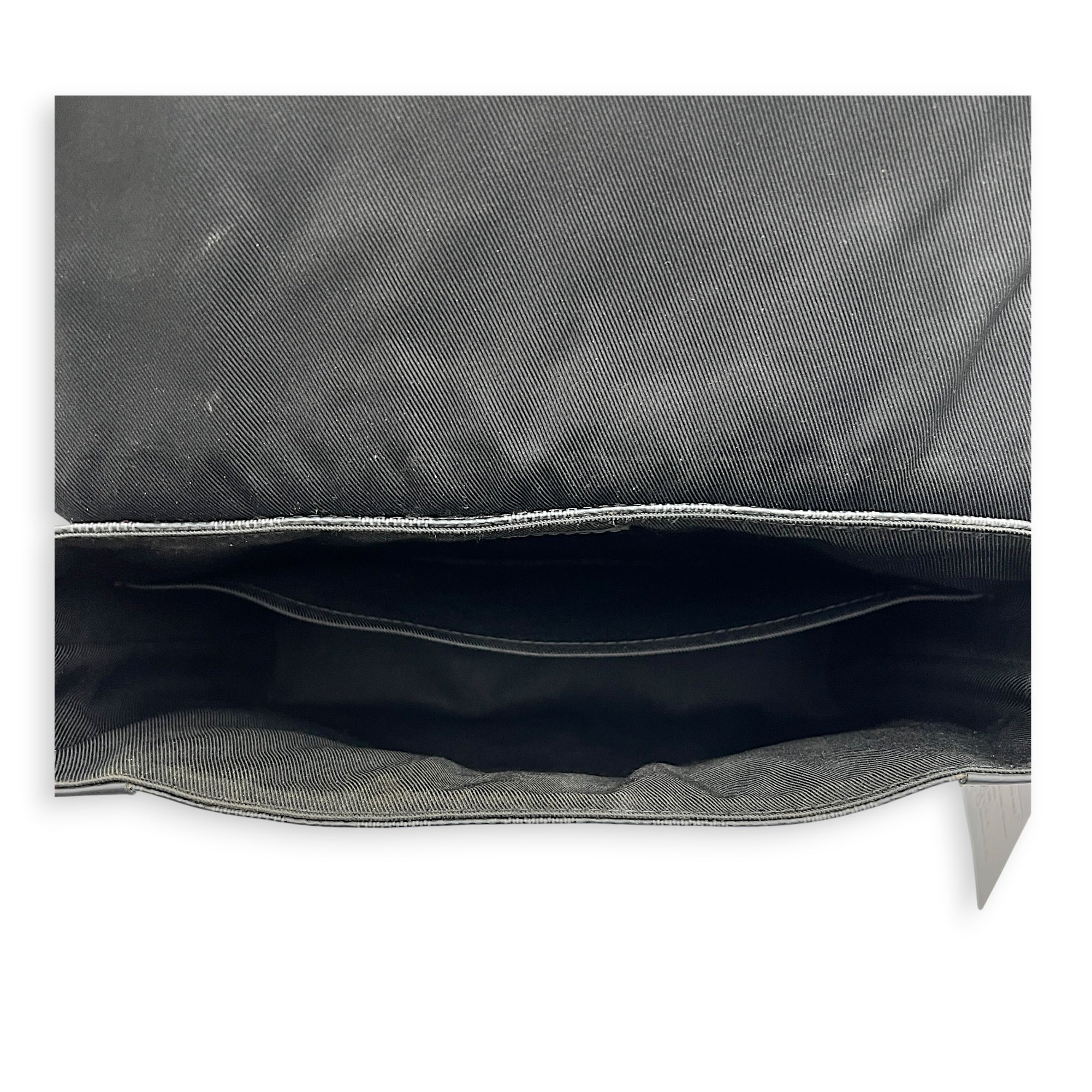 District Messenger Black in Coated Canvas, Silver hardware