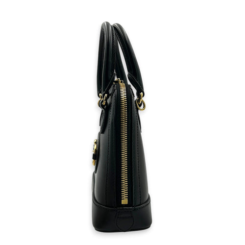 Horsebit 1955 Top Handle Bag Black in Calfskin, Gold hardware