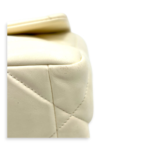 C19 Top Handle Bag White in Lambskin, Mixed hardware