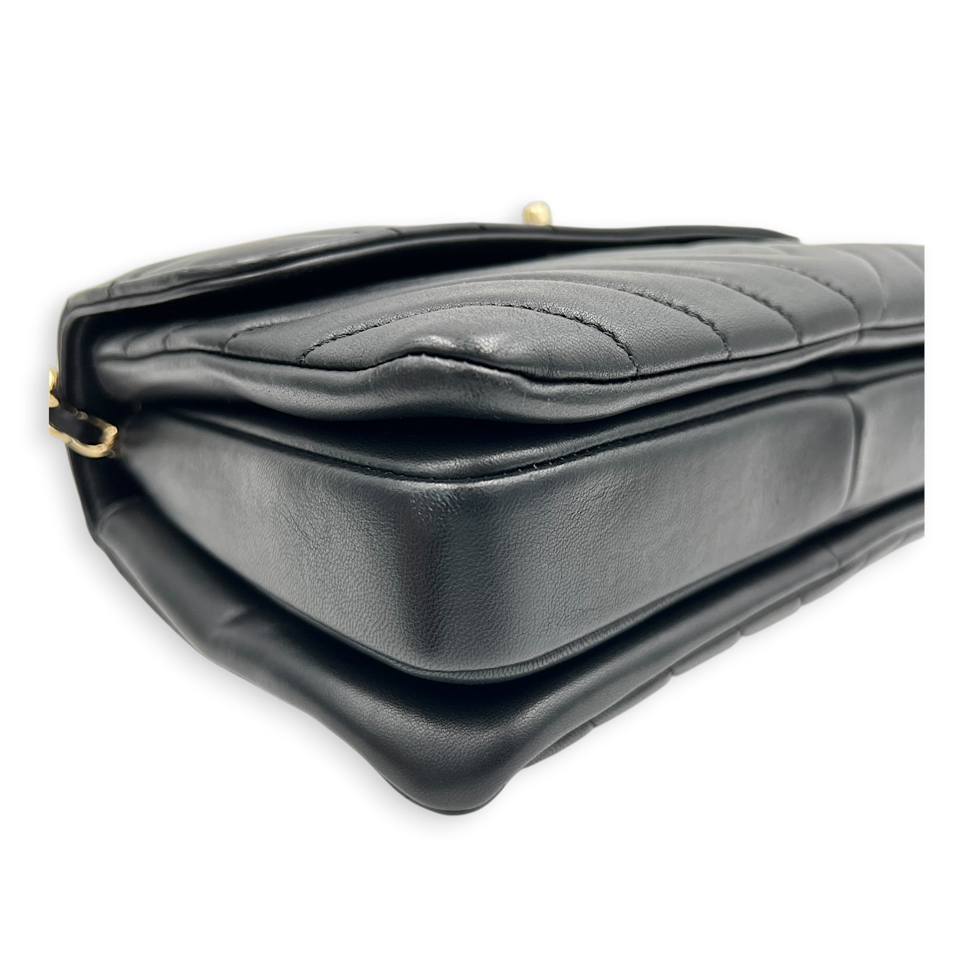 Trendy CC Black Top Handle Bag in Lambskin, Gold hardware