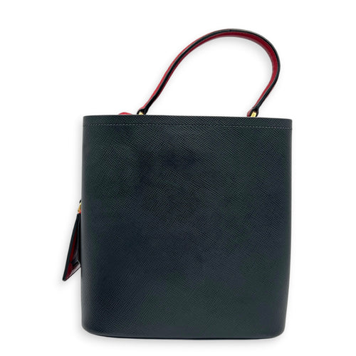 Panier Bucket Bag Black in Saffiano Leather, Gold hardware