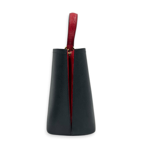 Panier Bucket Bag Black in Saffiano Leather, Gold hardware