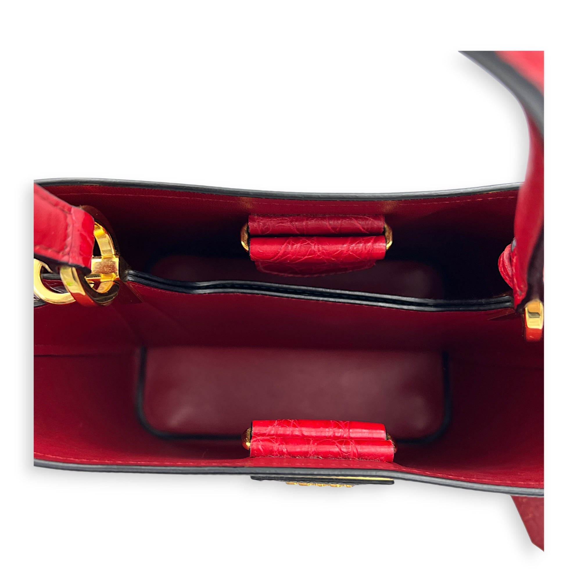 Panier Bucket Bag Black in Saffiano Leather, Gold hardware