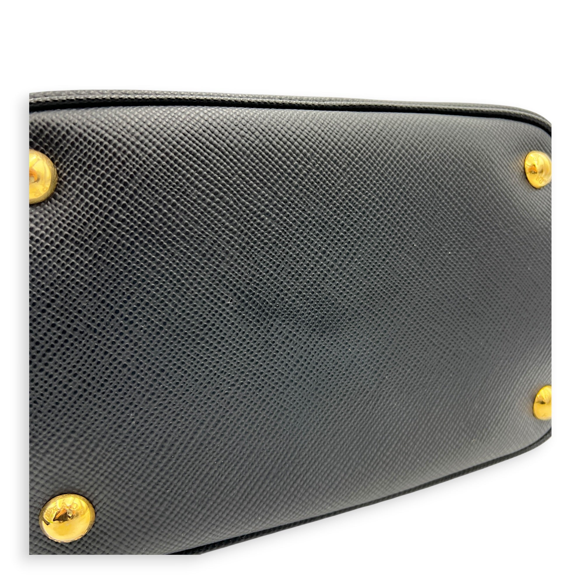 Panier Bucket Bag Black in Saffiano Leather, Gold hardware