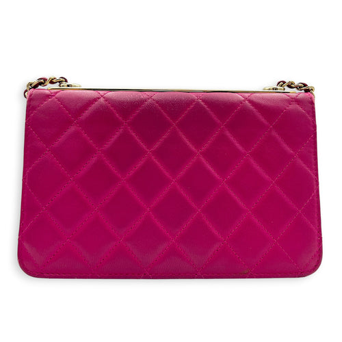 CC Trendy Pink Wallet On Chain in Lambskin, Gold hardware