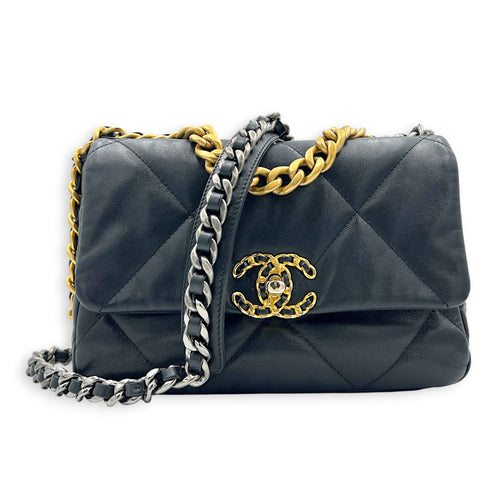 C19 Top Handle Bag Black in Calfskin, Mixed hardware