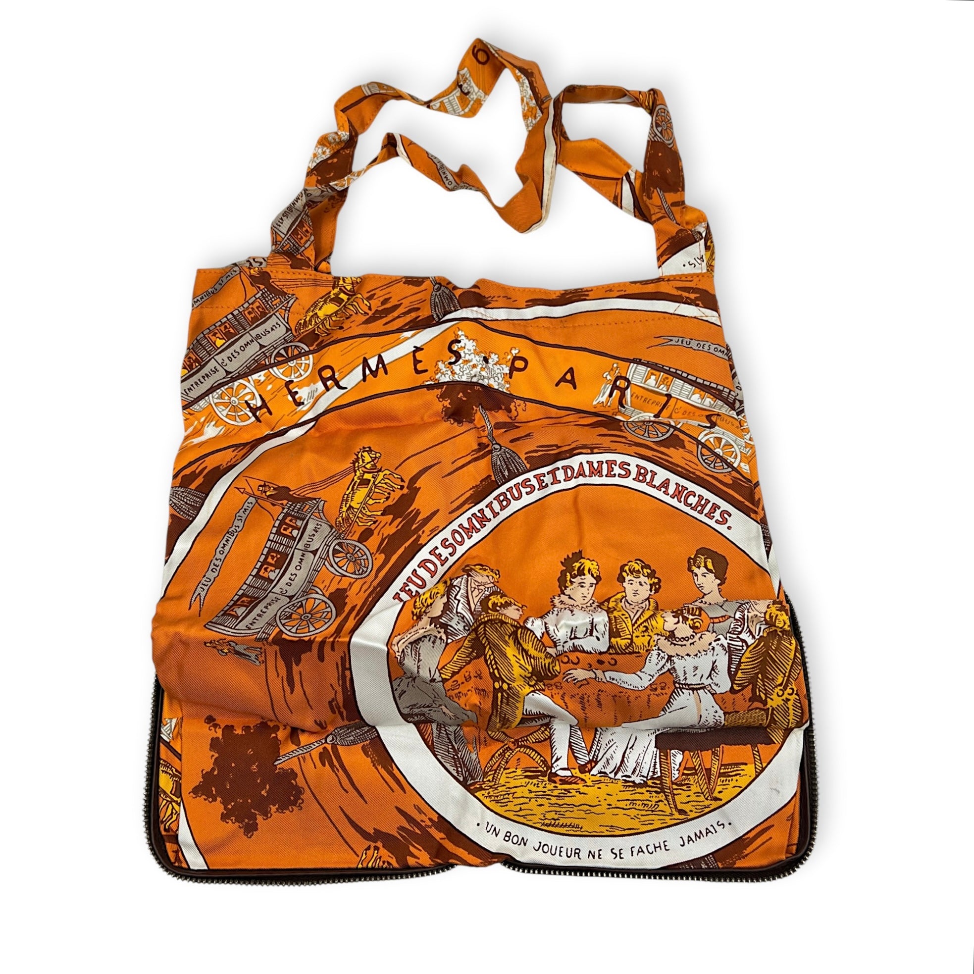 Jeu Des Omnibus Et Dames Multi-colour Tote Bag in Printed Silk, Palladium hardware