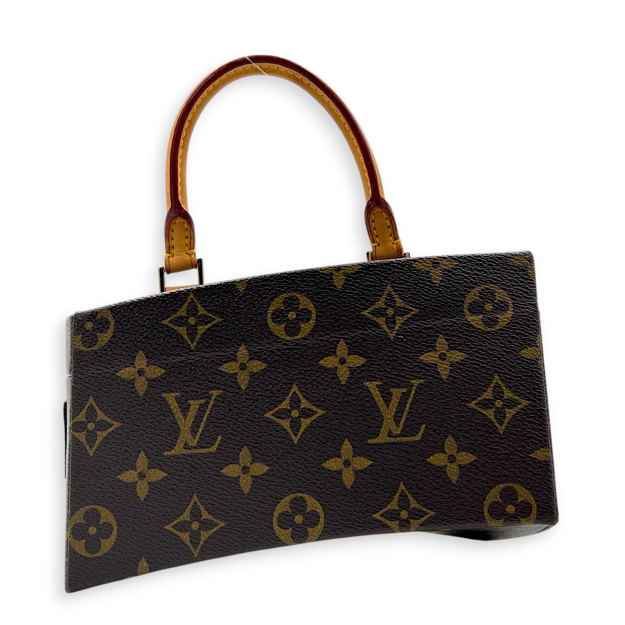 x Frank Gehry Iconoclasts Twisted Box Bag Brown in Monogram Coated Canvas, Gold hardware