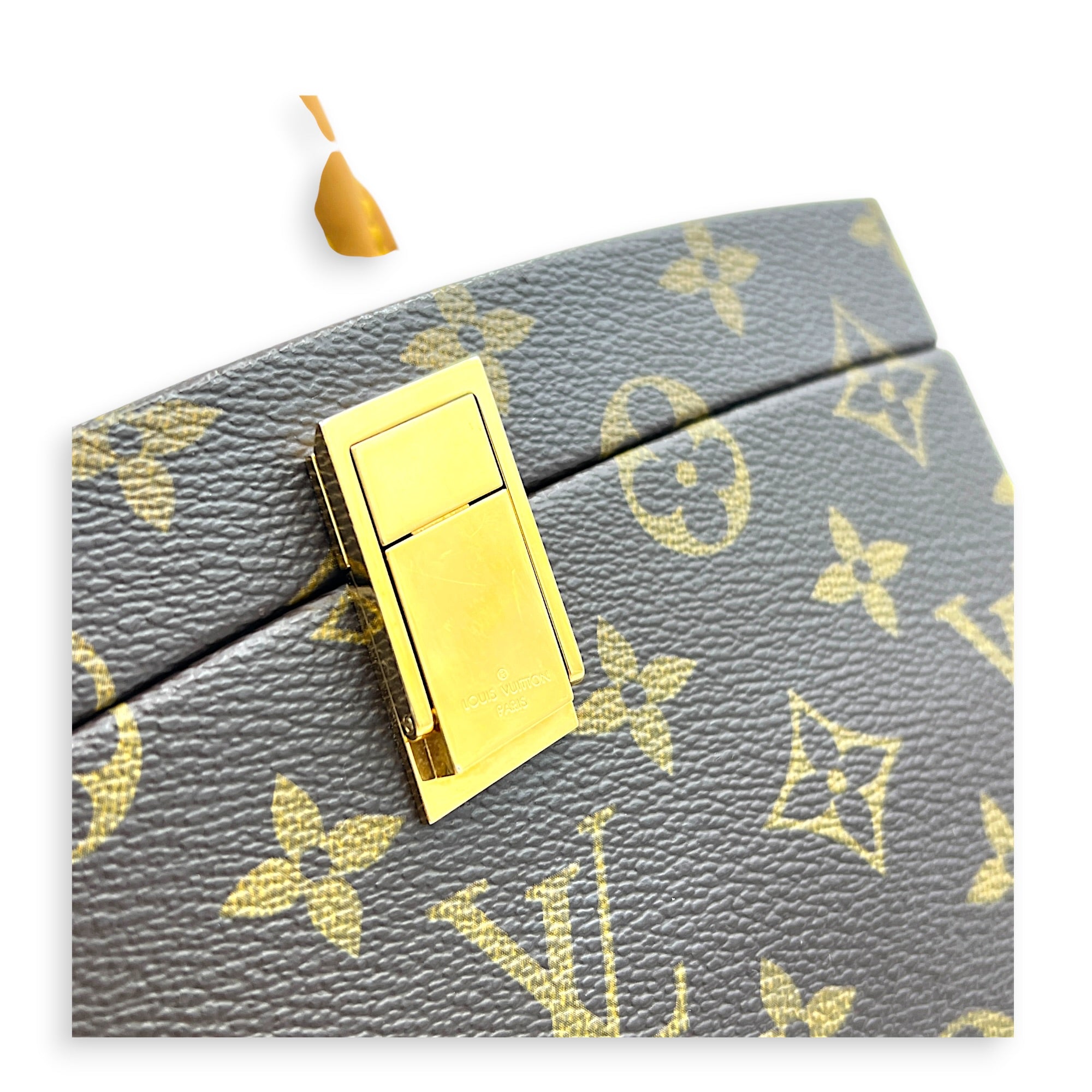 x Frank Gehry Iconoclasts Twisted Box Bag Brown in Monogram Coated Canvas, Gold hardware
