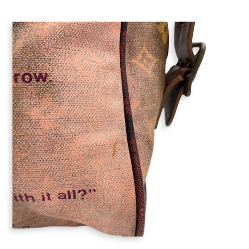 x Richard Prince Graduate Jokes Brown Top Handle Bag in Monogram Coated Canvas, Antique Brass hardware