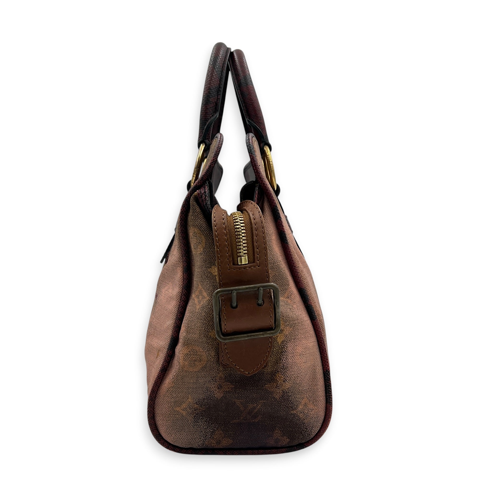 x Richard Prince Graduate Jokes Brown Top Handle Bag in Monogram Coated Canvas, Antique Brass hardware