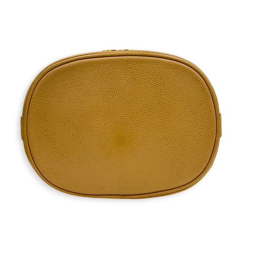 CC Bucket Bag Beige in Caviar Leather, Gold hardware