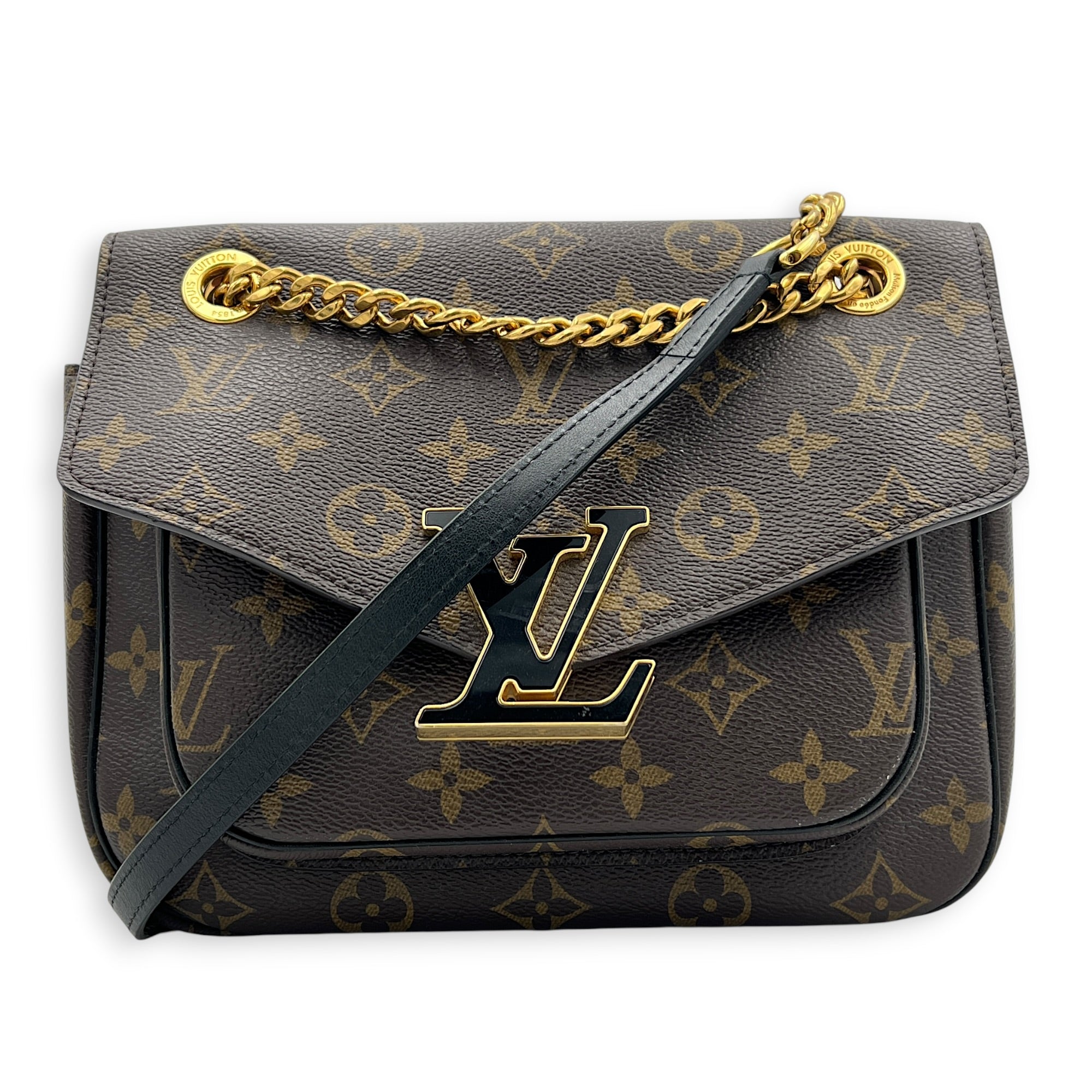 Dauphine Shoulder Bag MM Monogram Brown / Noir in Monogram Coated Canvas, Gold hardware