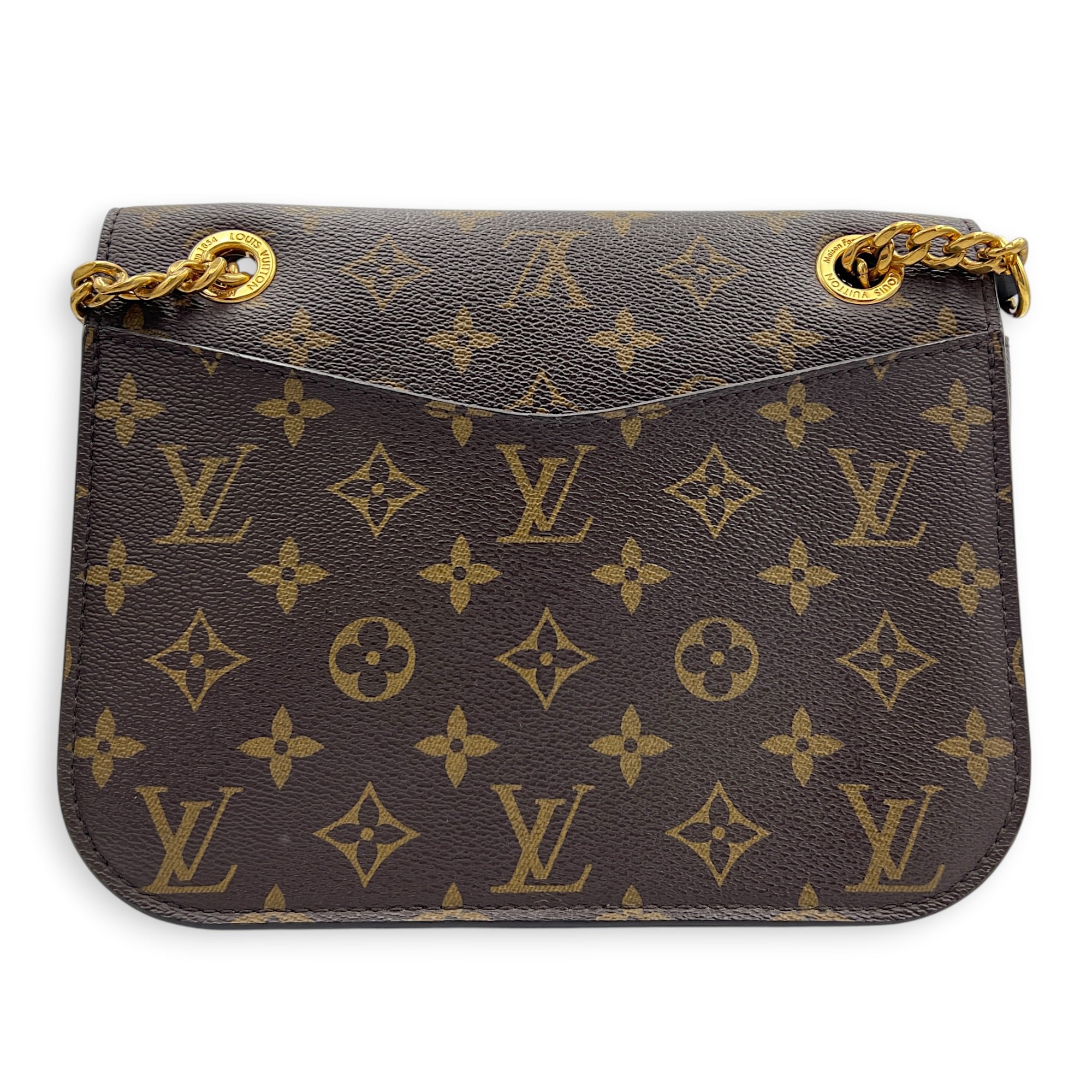 Dauphine Shoulder Bag MM Monogram Brown / Noir in Monogram Coated Canvas, Gold hardware