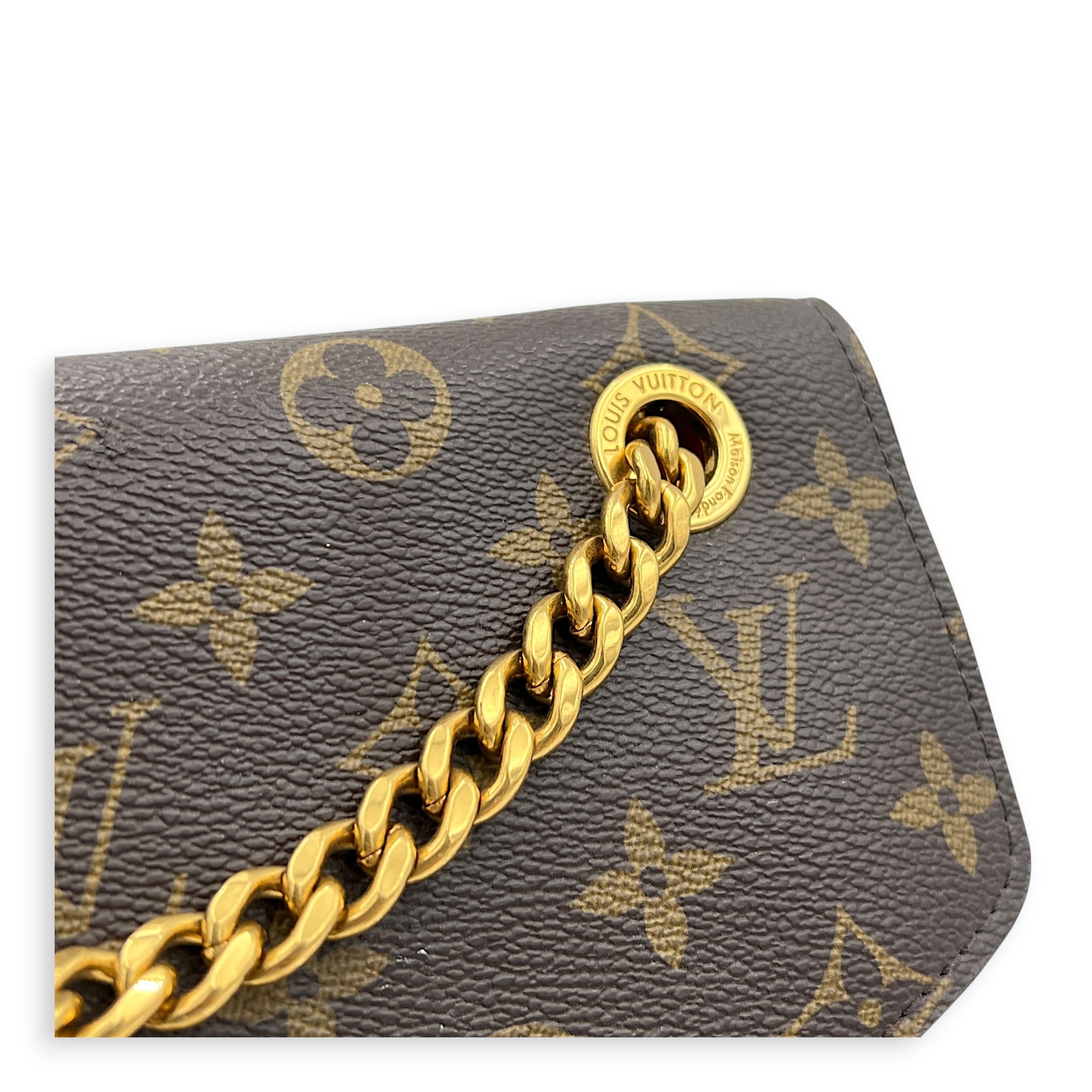 Dauphine Shoulder Bag MM Monogram Brown / Noir in Monogram Coated Canvas, Gold hardware