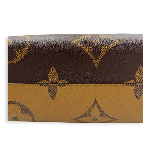 OnTheGo Tote Bag MM Brown in Monogram Coated Canvas, Gold hardware