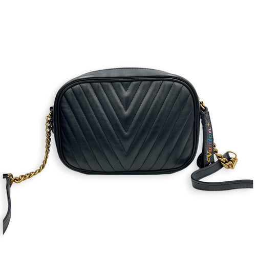 New Wave Crossbody Bag Noir in Calfskin, Gold hardware
