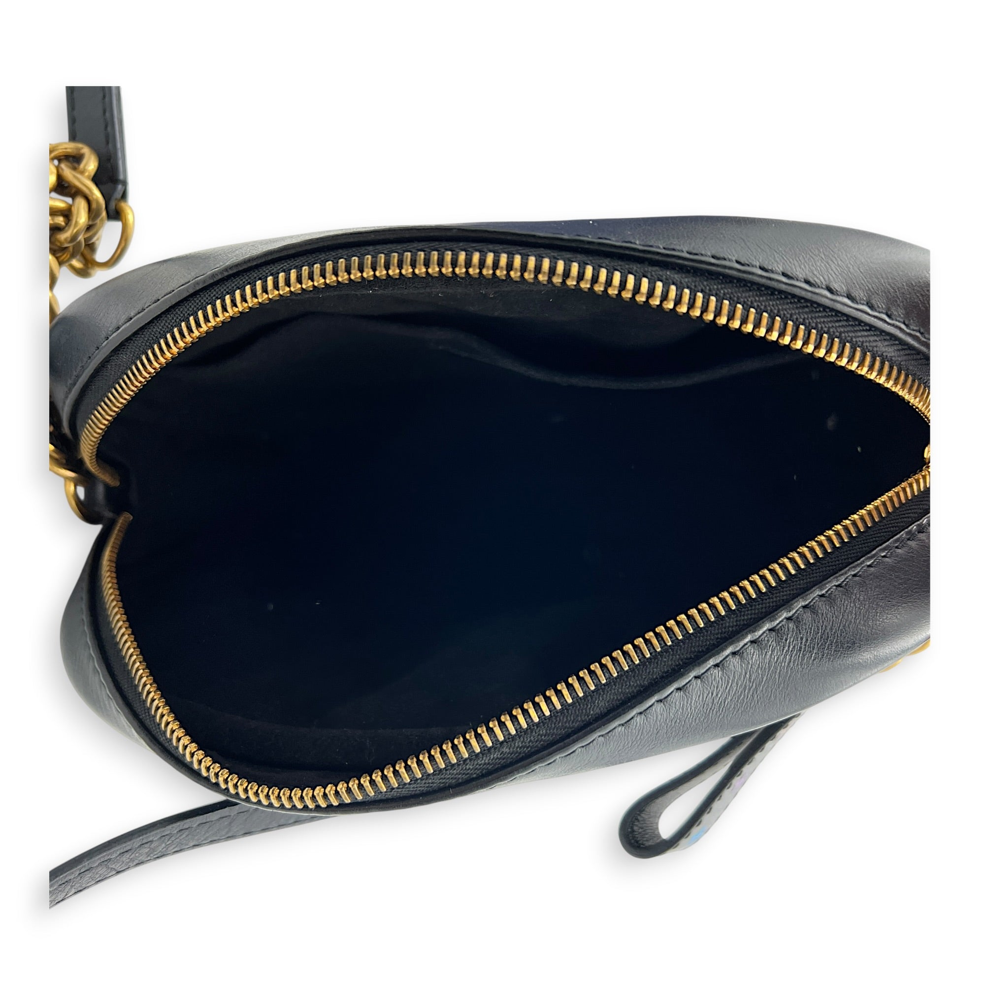 New Wave Crossbody Bag Noir in Calfskin, Gold hardware