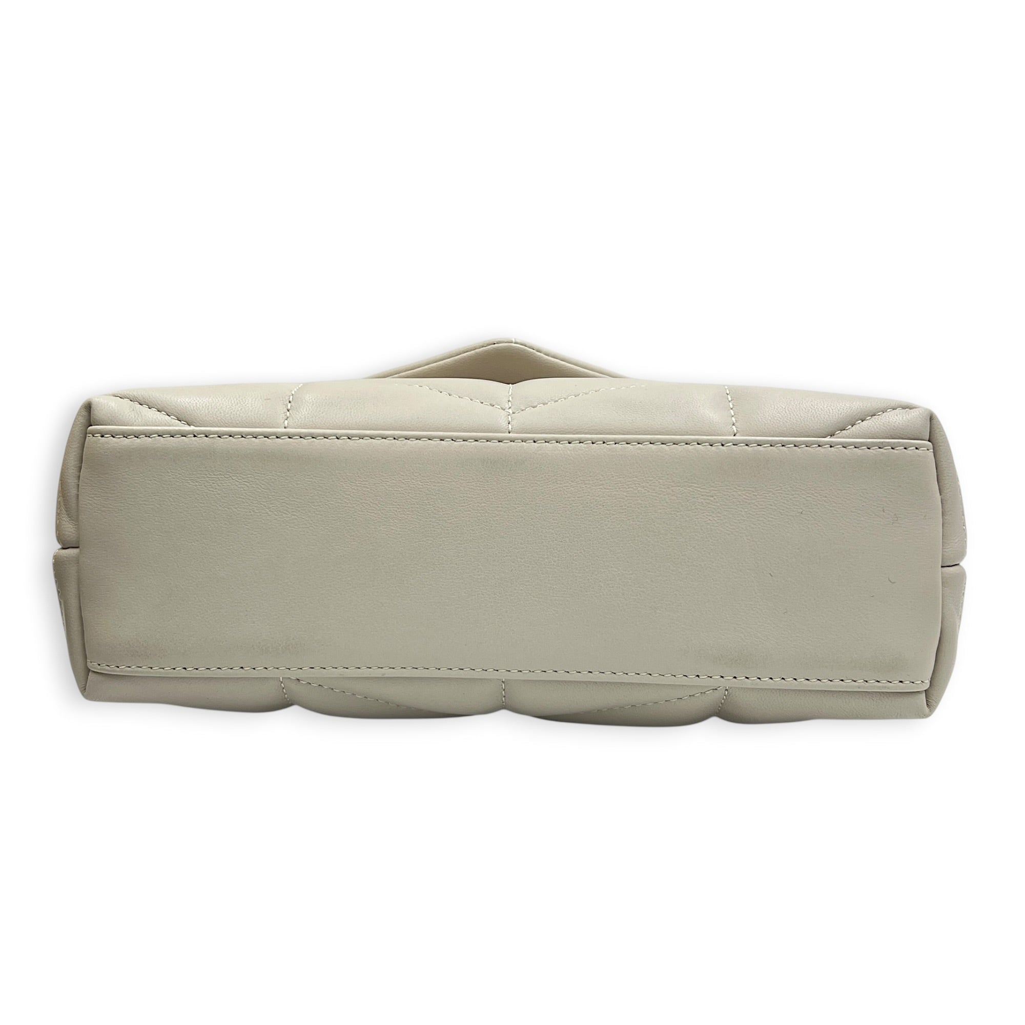 Puffer Shoulder Bag Toy Crème in Lambskin, Gold hardware