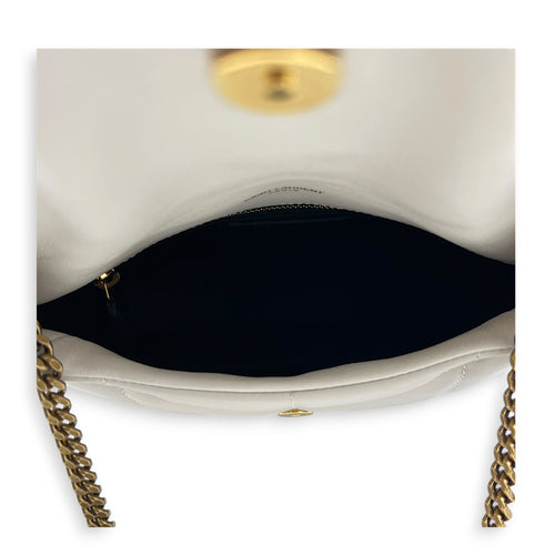 Puffer Shoulder Bag Toy Crème in Lambskin, Gold hardware