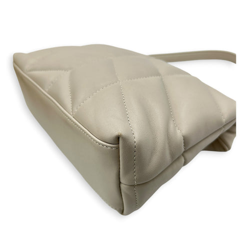 Puffer Shoulder Bag Toy Crème in Lambskin, Gold hardware