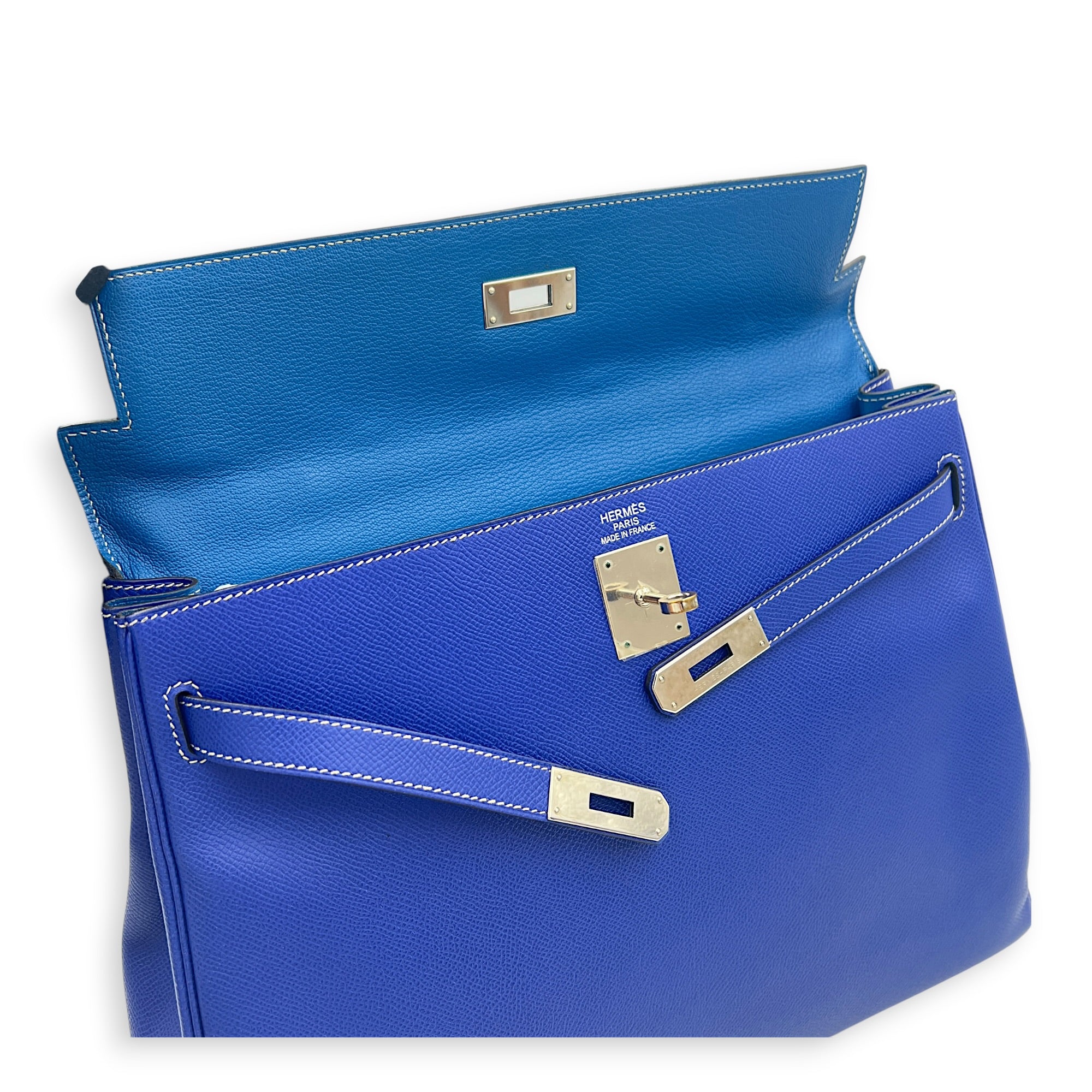 Kelly Blue Electric/Mykonos in Epsom, Palladium hardware