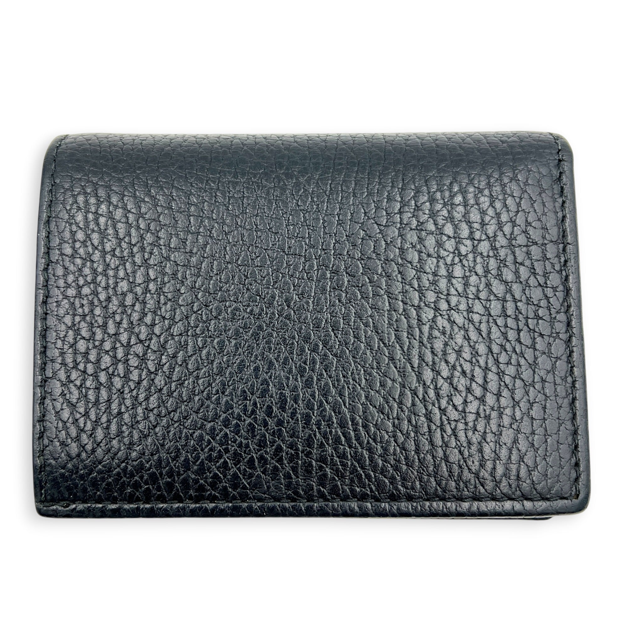 GG Marmont Card Holder Nero in Calfskin, Gold hardware