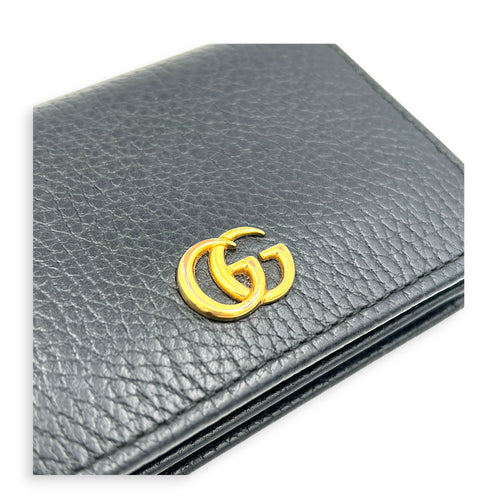 GG Marmont Card Holder Nero in Calfskin, Gold hardware
