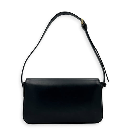 Triomphe Shoulder Bag Claude Black in Box Calfskin, Gold hardware