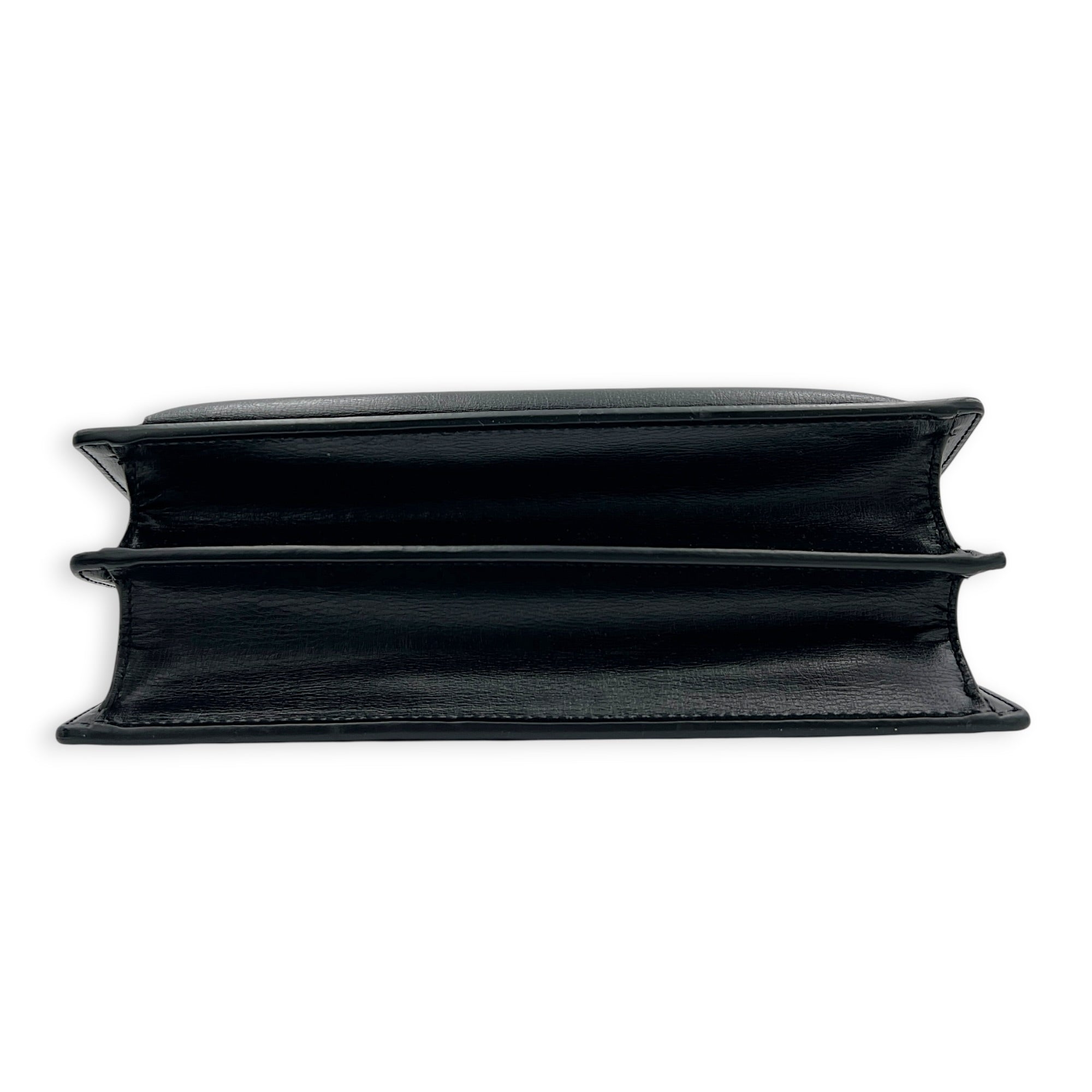 Cassandre Shoulder Bag Noir in Calfskin, Gold hardware
