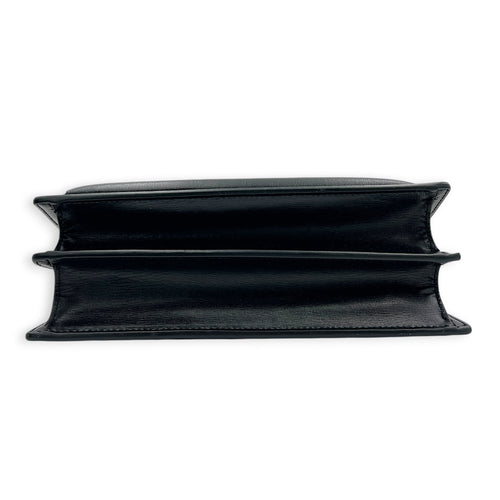 Cassandre Shoulder Bag Noir in Calfskin, Gold hardware