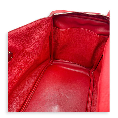Lindy 34 Rouge Casaque Shoulder Bag in Clemence, Palladium hardware
