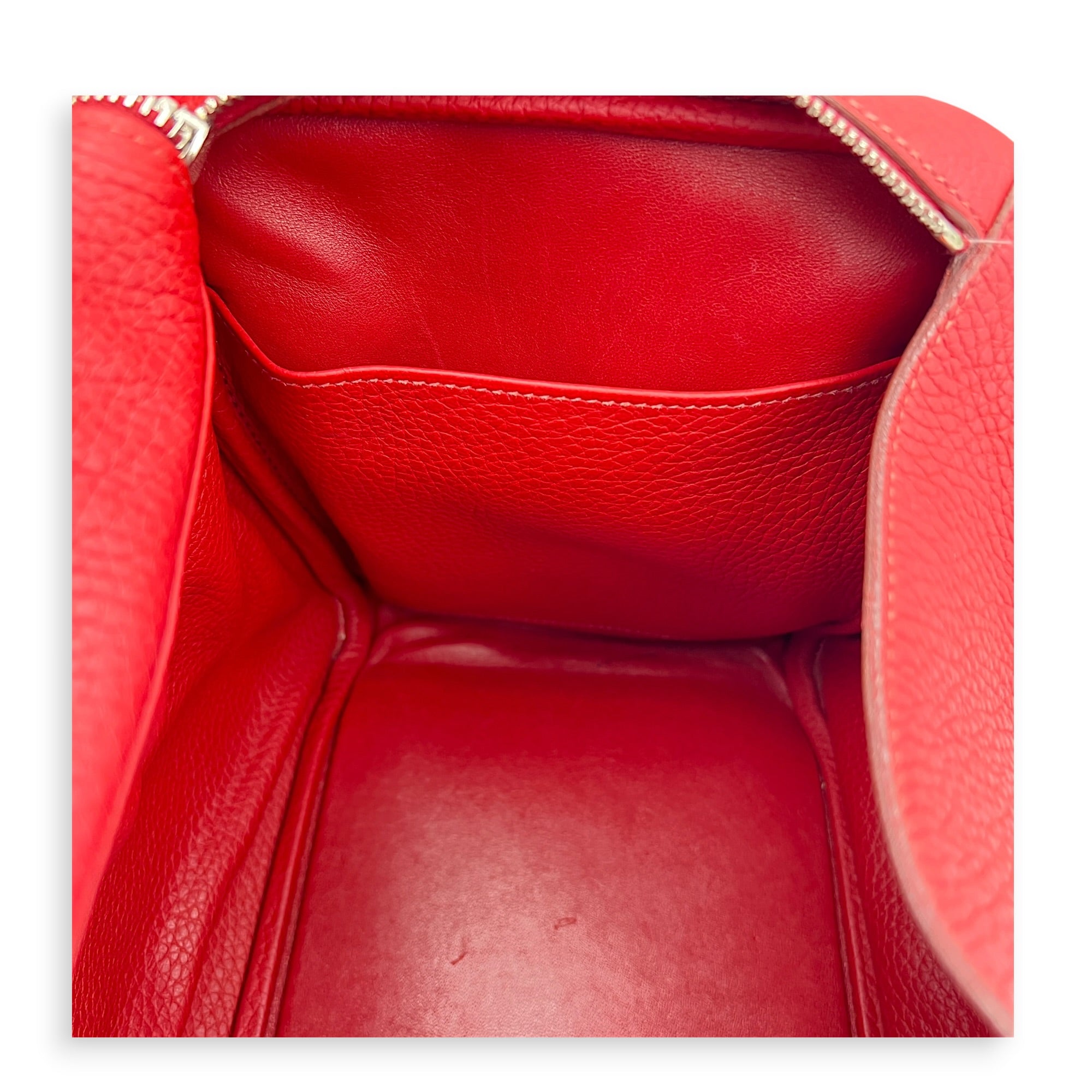 Lindy 34 Rouge Casaque Shoulder Bag in Clemence, Palladium hardware