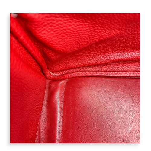 Lindy 34 Rouge Casaque Shoulder Bag in Clemence, Palladium hardware