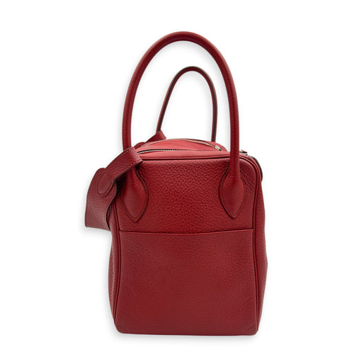 Lindy 34 Rouge Casaque Shoulder Bag in Clemence, Palladium hardware